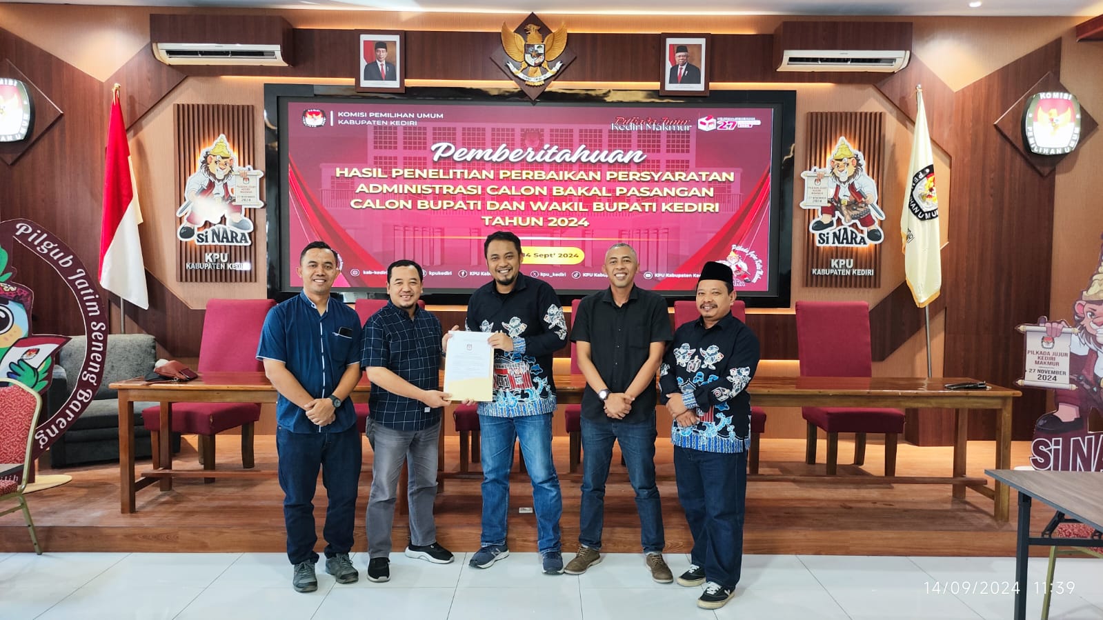 Bawaslu Kabupaten Kediri Terima Berita Acara Hasil Verifikasi Administrasi