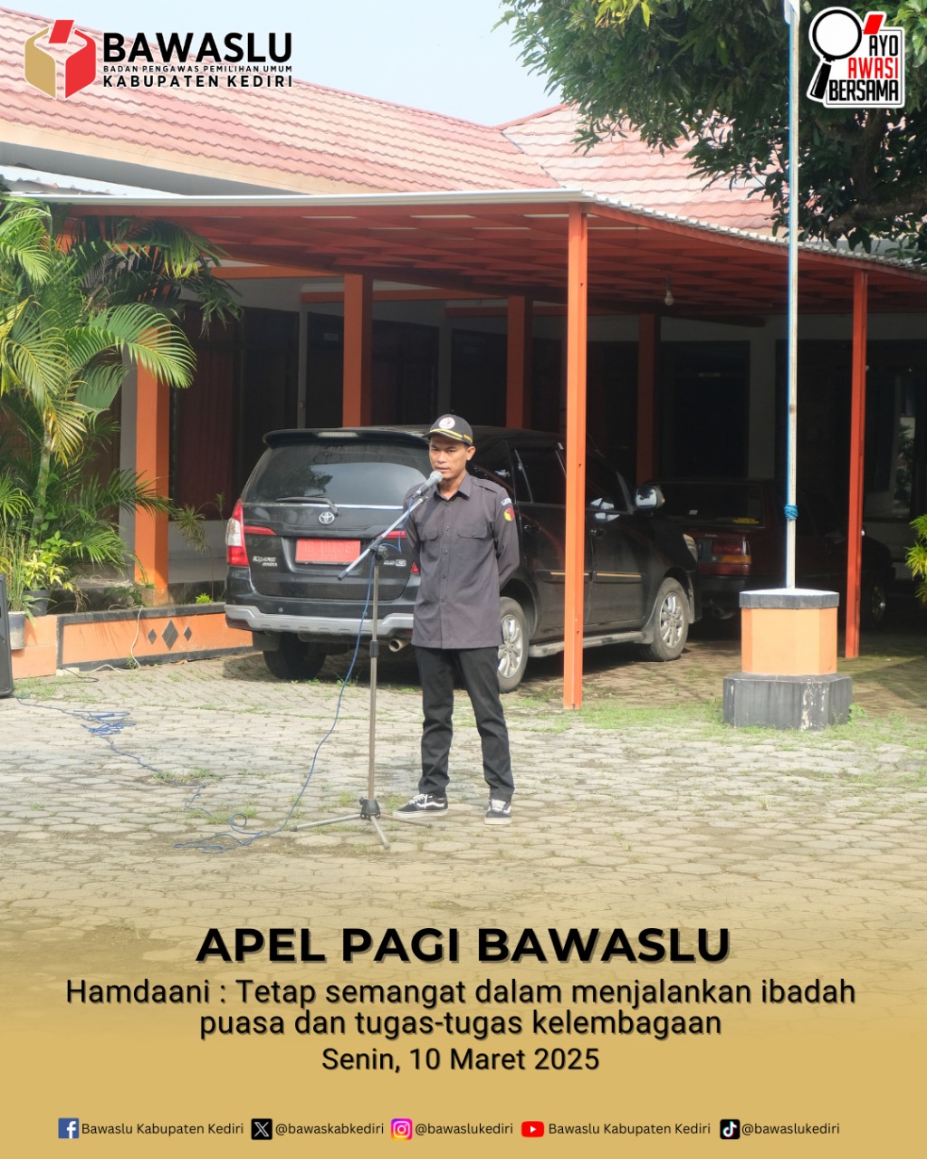 Apel Pagi Bawaslu Kabupaten Kediri 10 Maret 2025