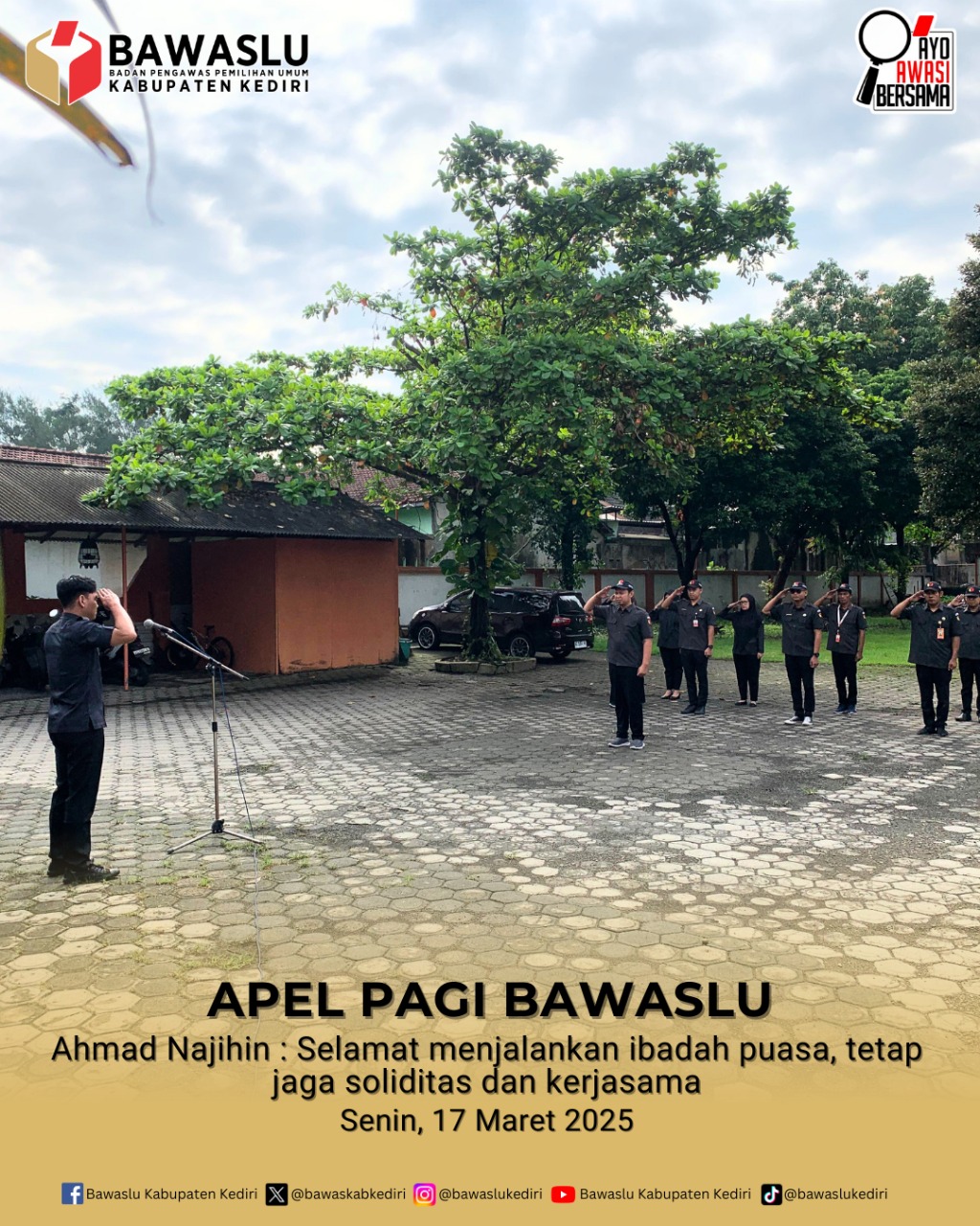 Apel Pagi Bawaslu Kabupaten Kediri 17 Maret 2025