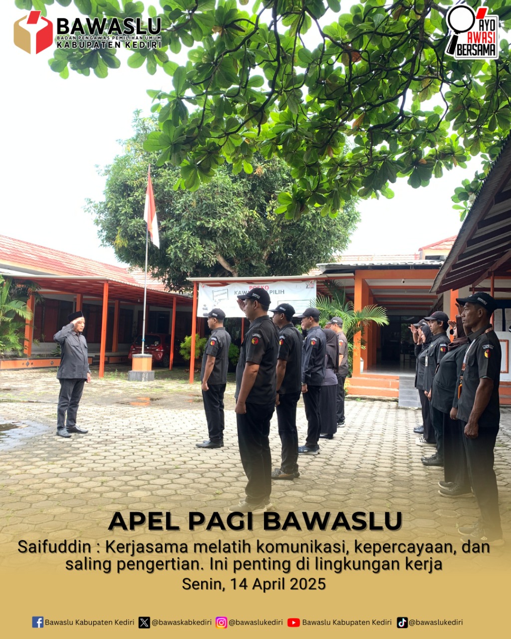 Apel Bawaslu Kabupaten Kediri tanggal 14 April 2025