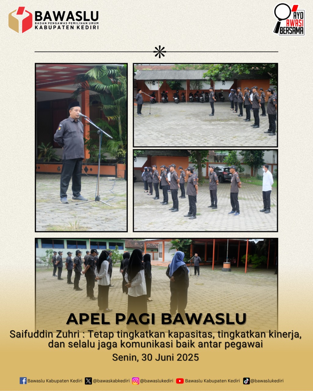 Apel Pagi Bawaslu Kabupaten Kediri 