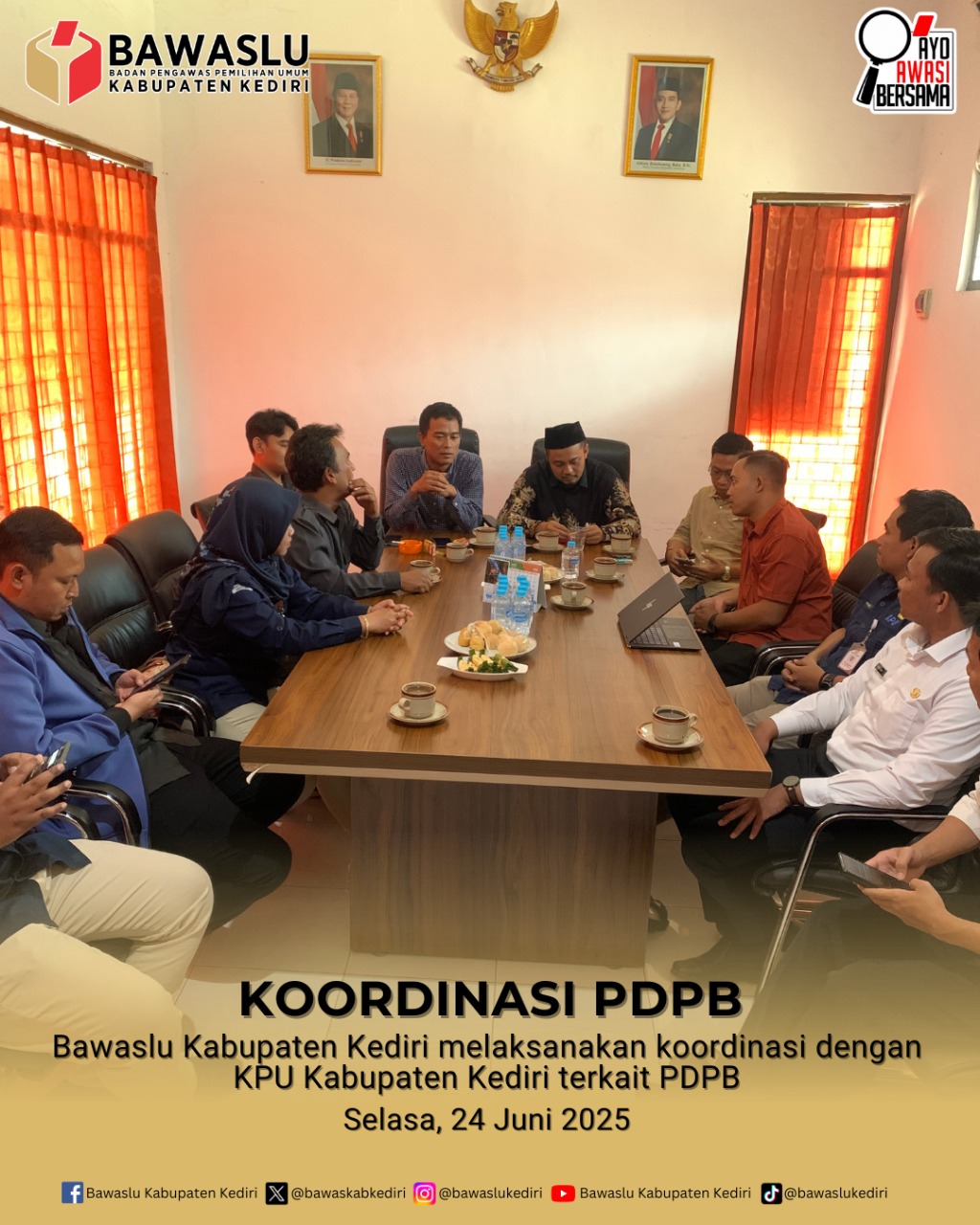 Koordinasi dengan KPU Kabupaten Kediri terkait PDPB