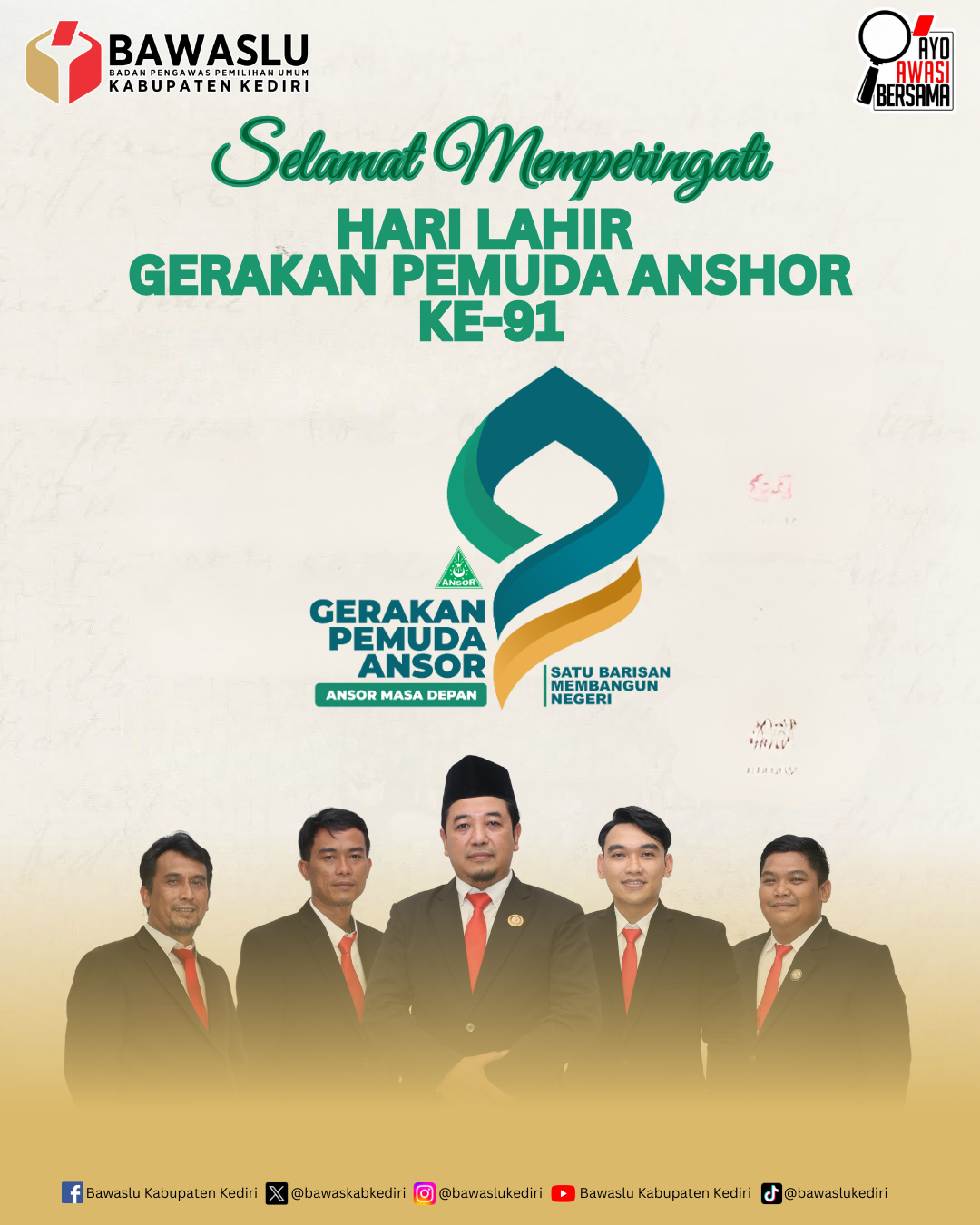 Ucapan Selamat Hari Lahir ke-91 Gerakan Pemuda Ansor
