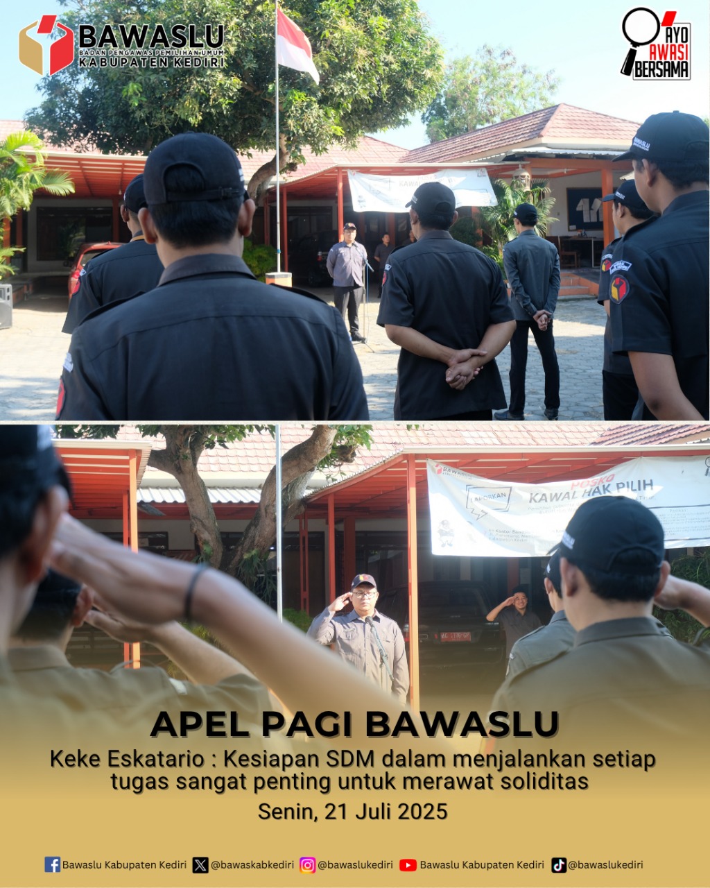 Apel Pagi Bawaslu Kabupaten Kediri 