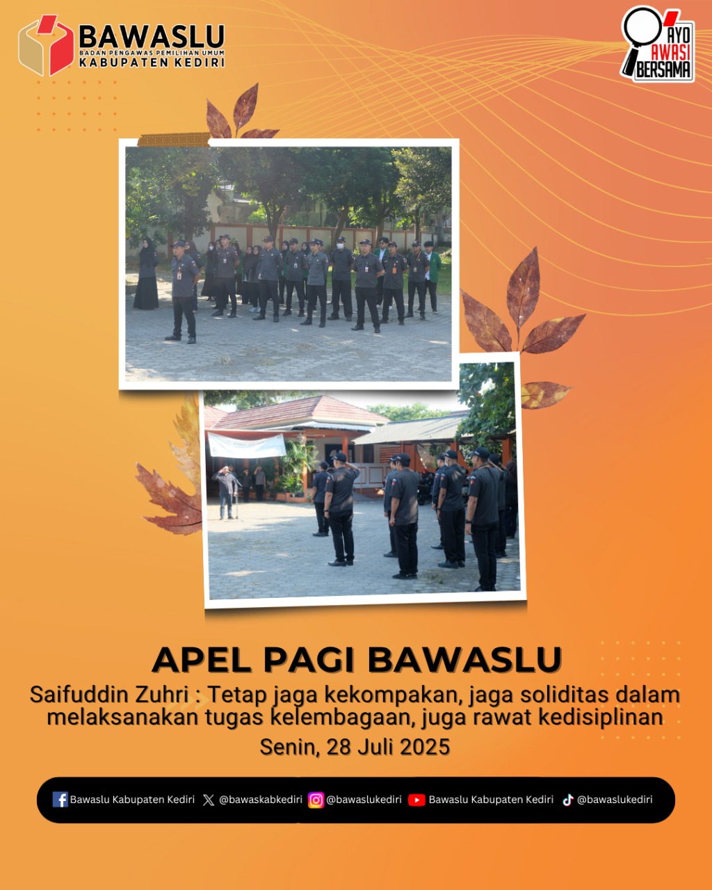 Apel Pagi Bawaslu Kabupaten Kediri 