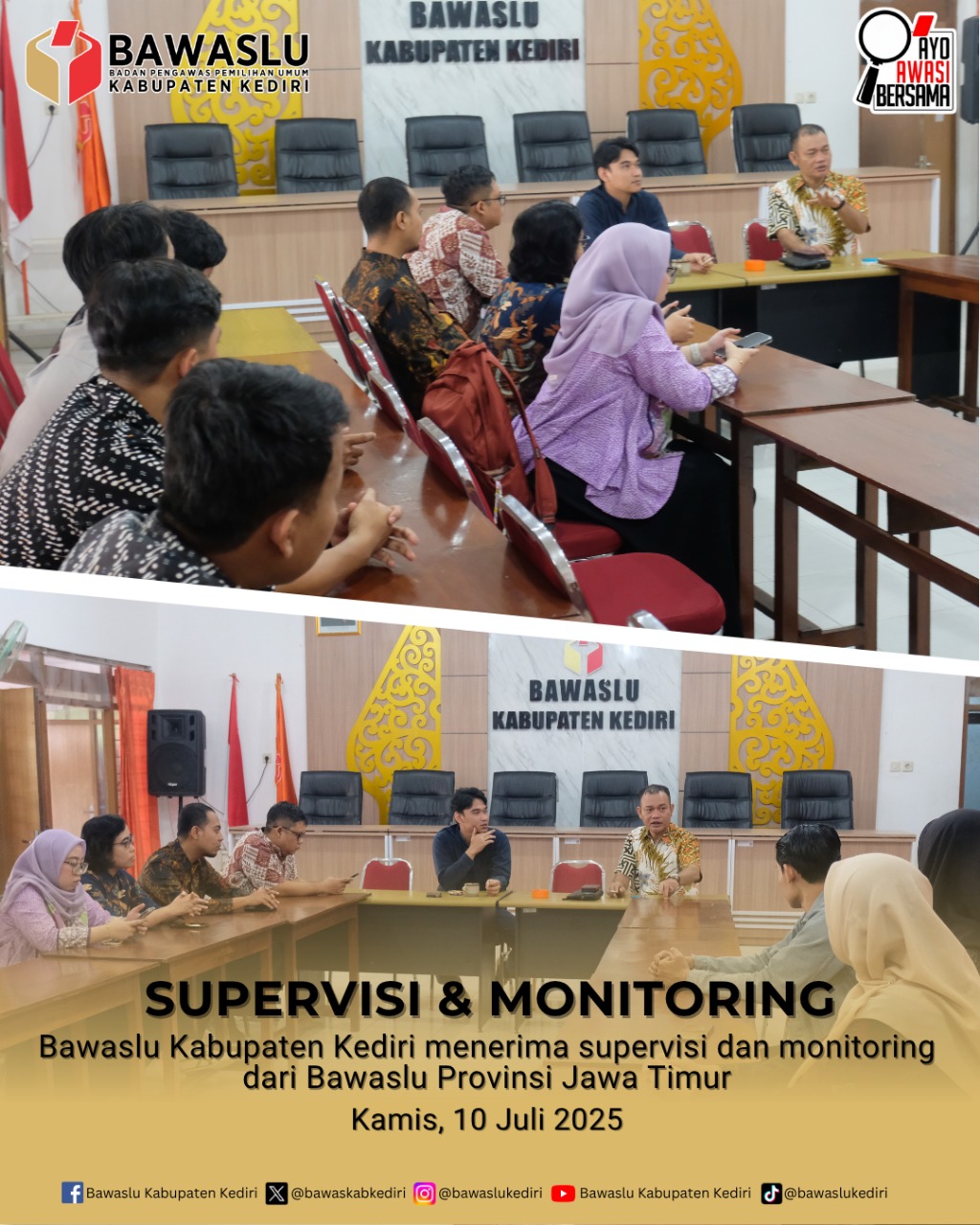 Supervisi dan Monitoring dari Bawaslu Jawa Timur