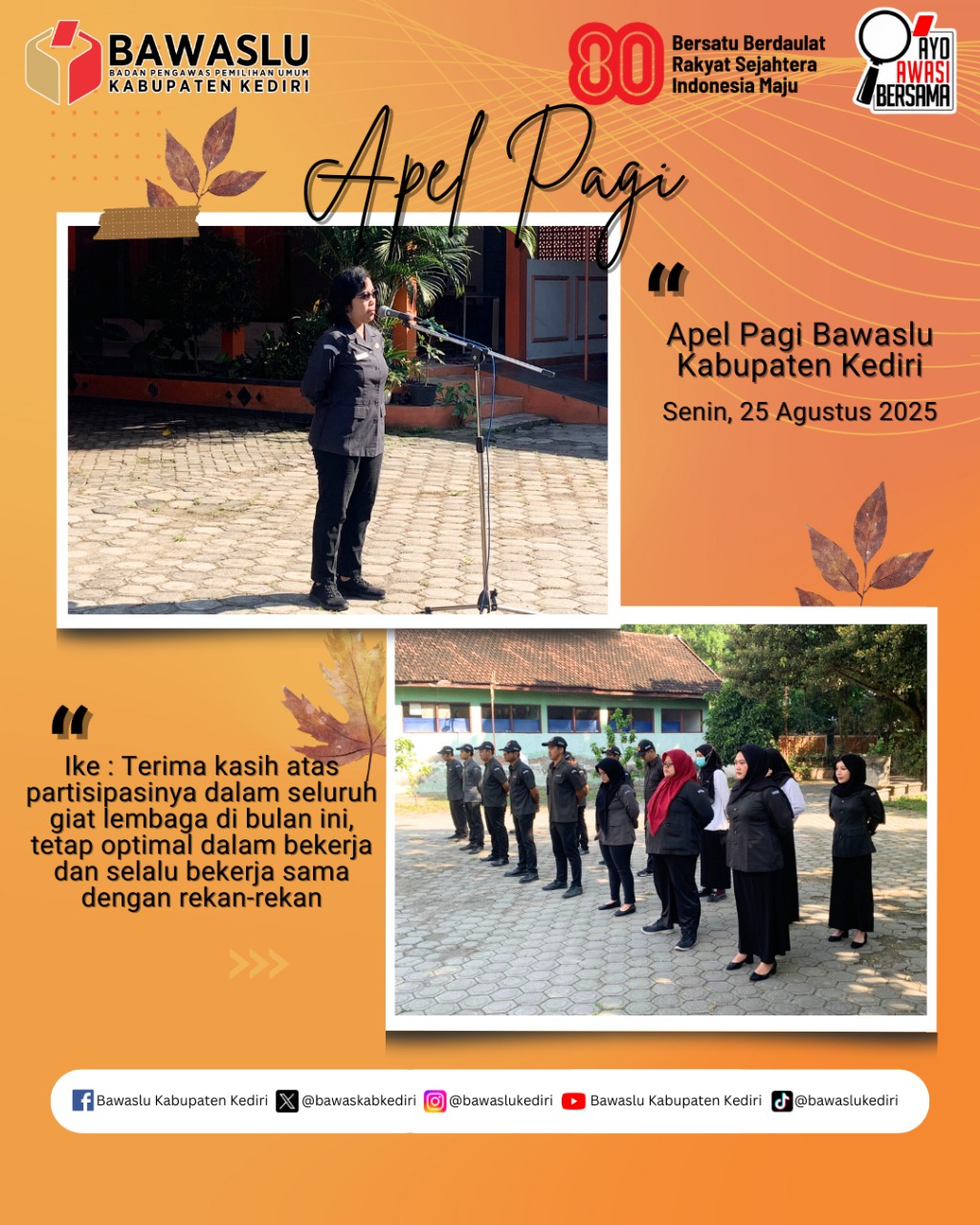 Apel Pagi Bawaslu Kabupaten Kediri 
