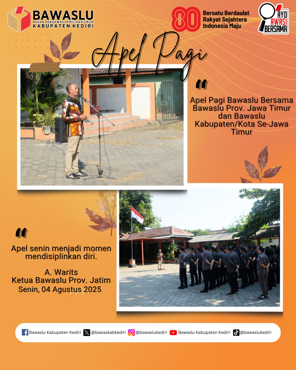 Apel Pagi Bawaslu Kabupaten Kediri