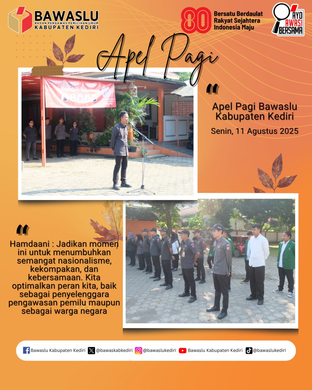 Apel Pagi Bawaslu Kabupaten Kediri 