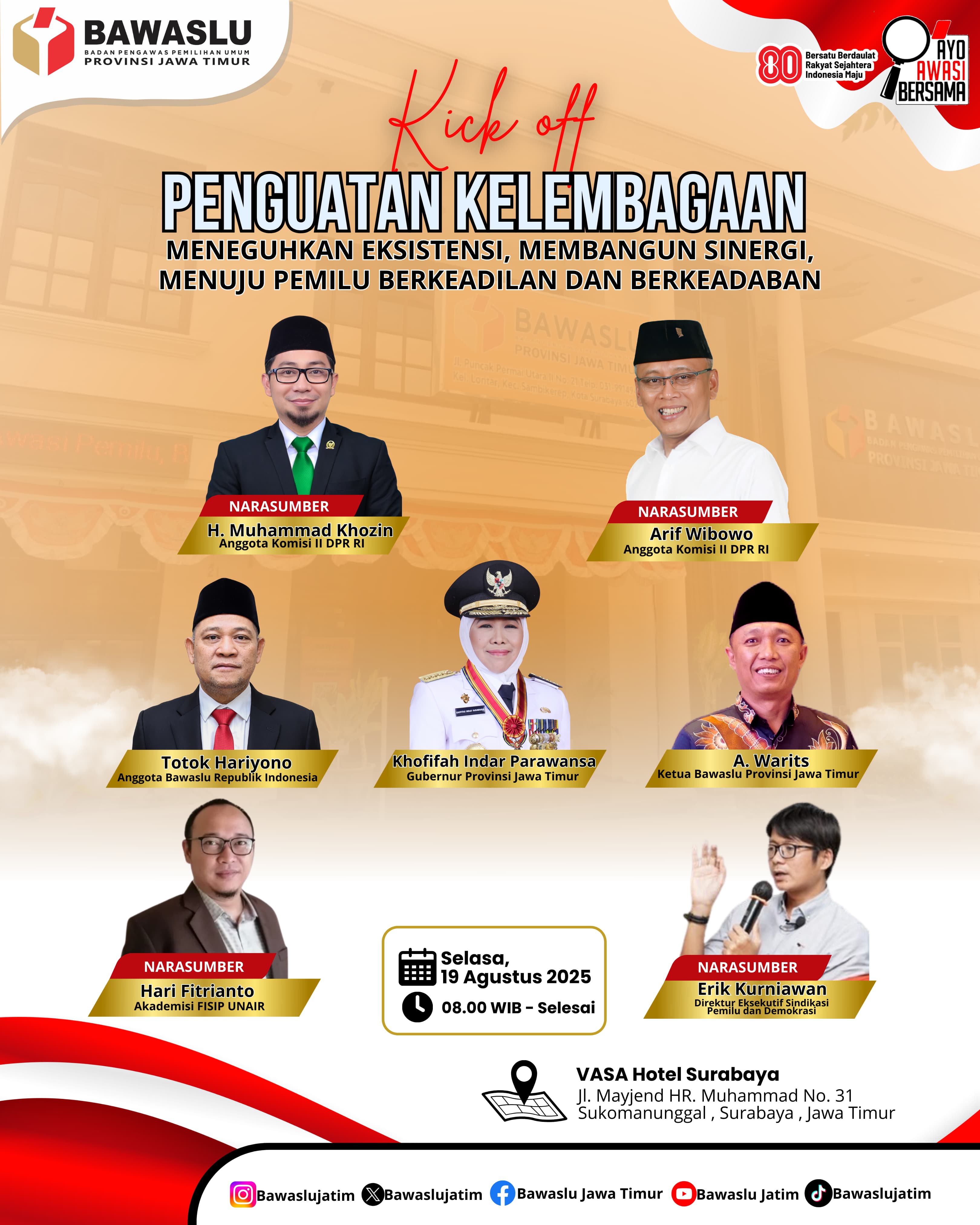 Kickoff Penguatan Kelembagaan oleh Bawaslu Provinsi Jawa Timur