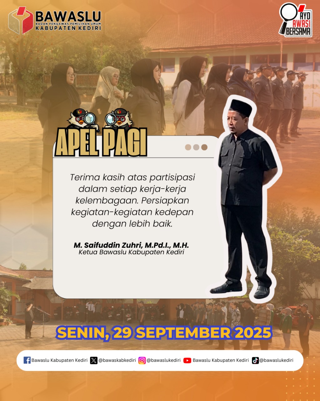 Apel Pagi Bawaslu Kabupaten Kediri