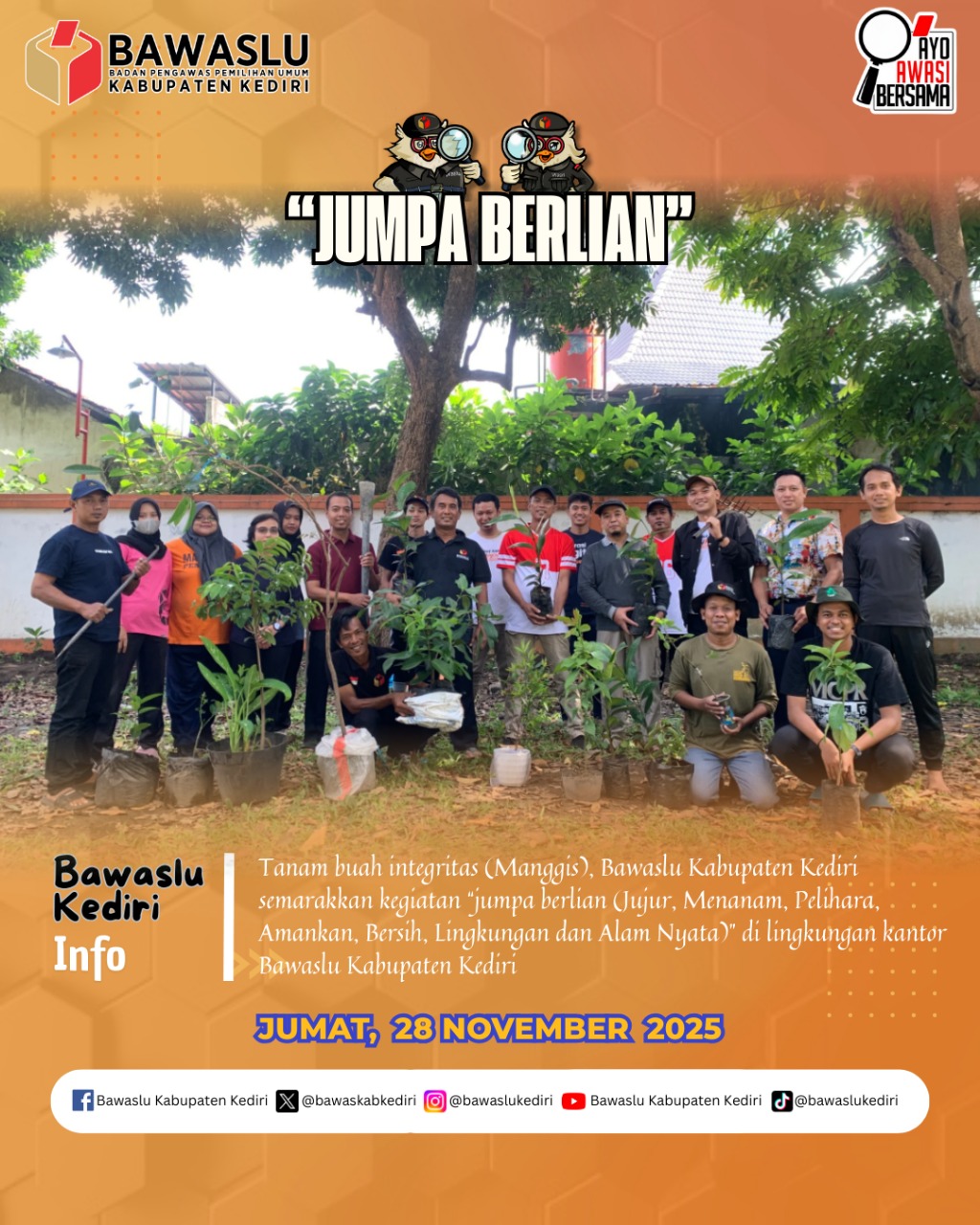 Jumpa Berlian Bawaslu Kabupaten Kediri 28 November 2025