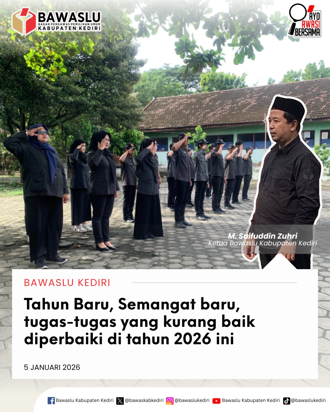 Apel Pagi Bawaslu Kabupaten Kediri 5 Januari 2026
