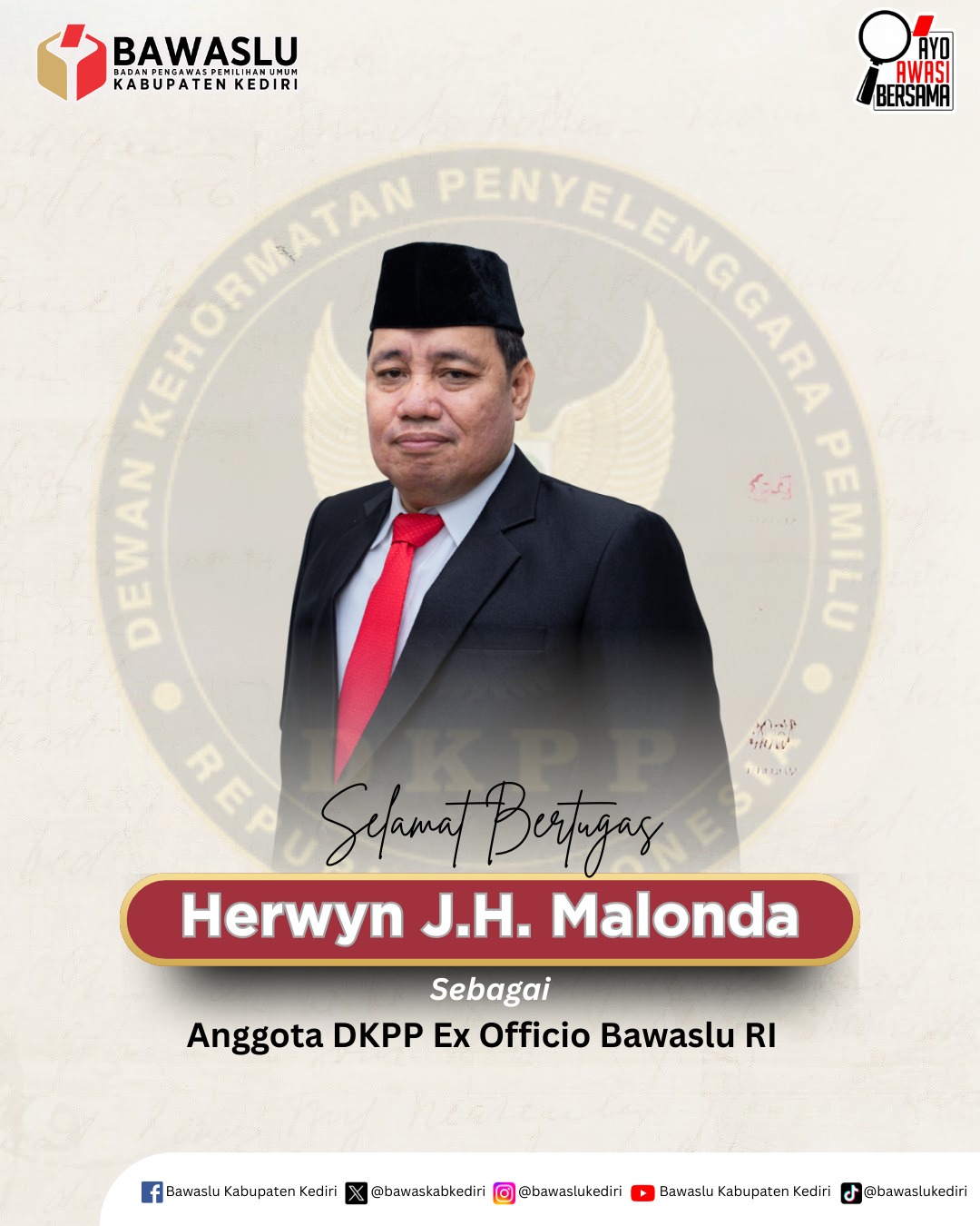 Ucapan Selamat Bertugas untuk pimpinan
