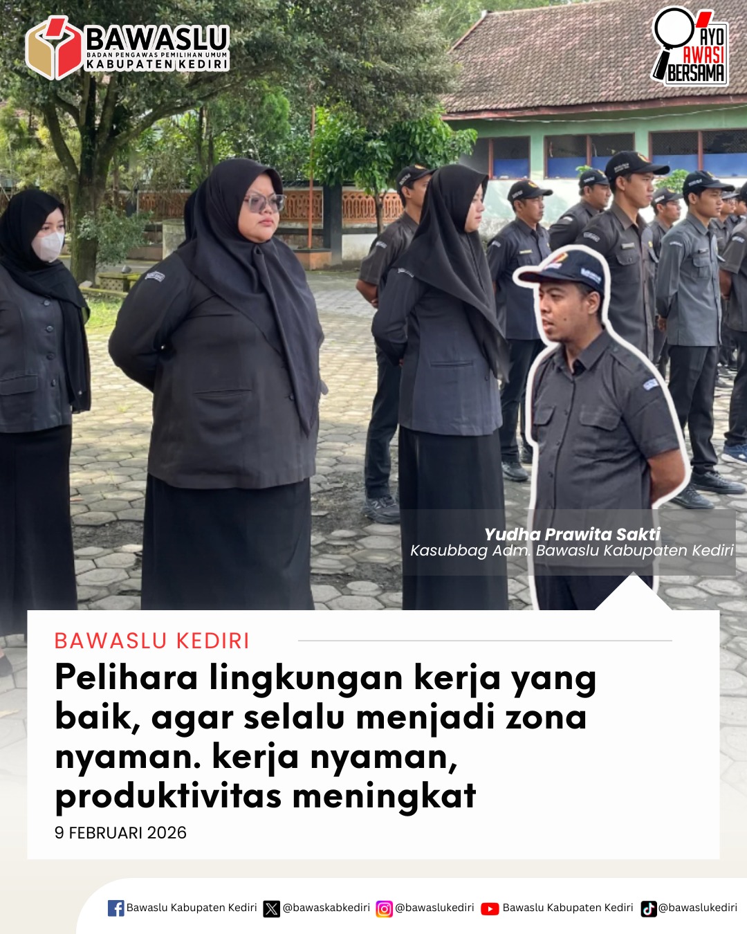 Apel Pagi Bawaslu Kabupaten Kediri 9 Februari 2026