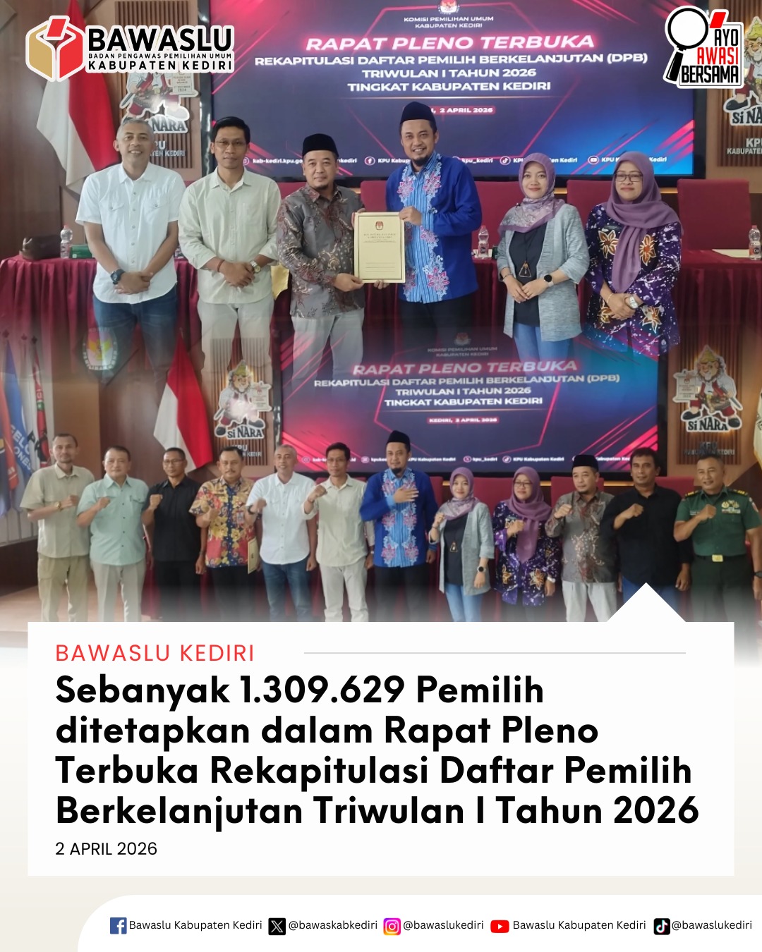 Ikuti Rapat Pleno Terbuka Rekapitulasi DPB Triwulan I tahun 2026