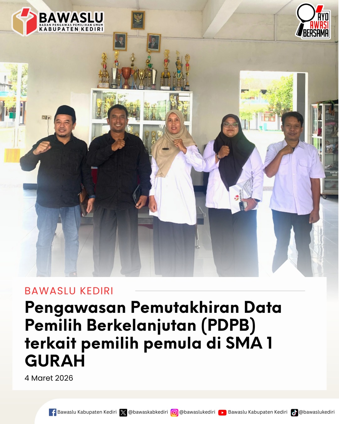 Pengawasan PDPB terkait pemilih pemula di SMA 1 Gurah