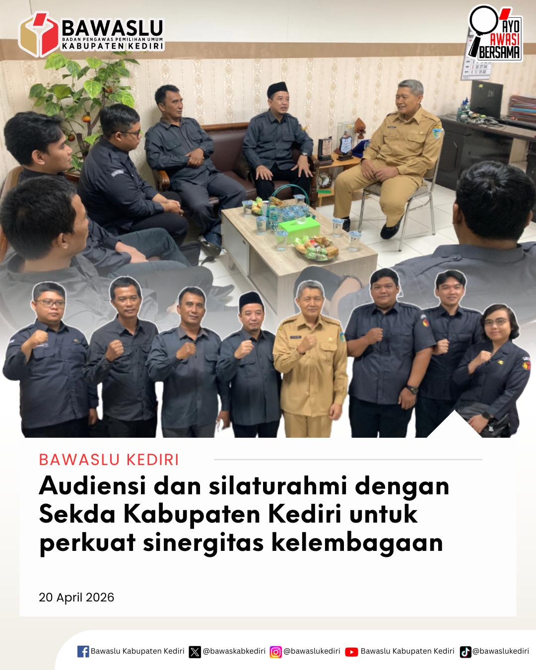 Audiensi dan silaturahmi dengan Sekda Kabupaten Kediri 