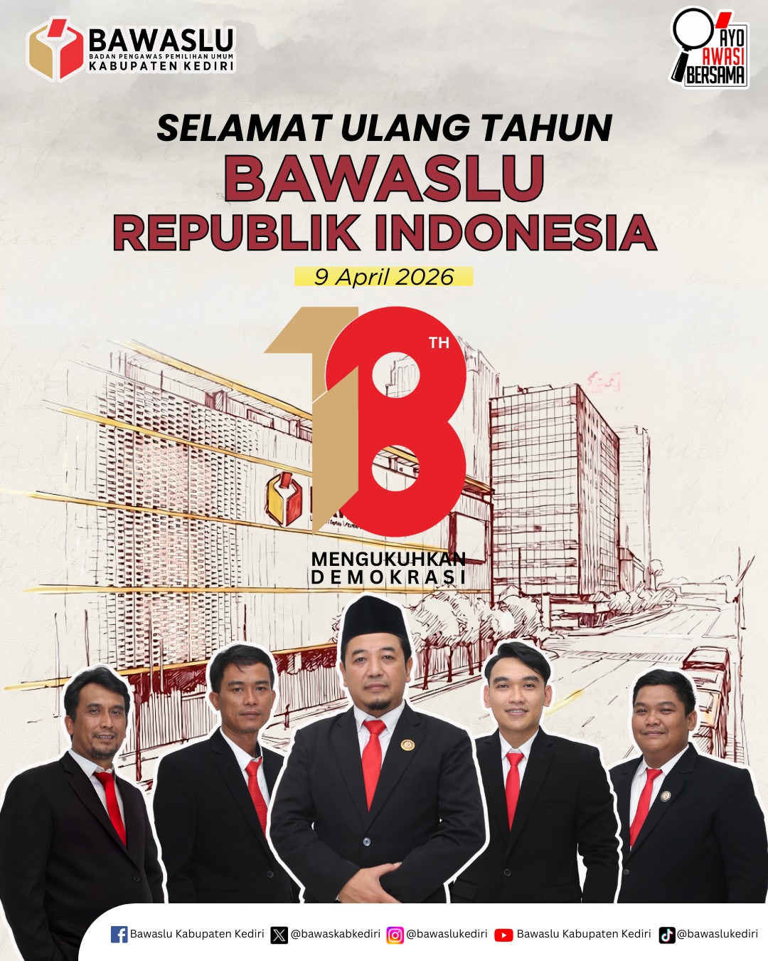 Ucapan Selamat HUT Bawaslu RI Ke-18 tahun