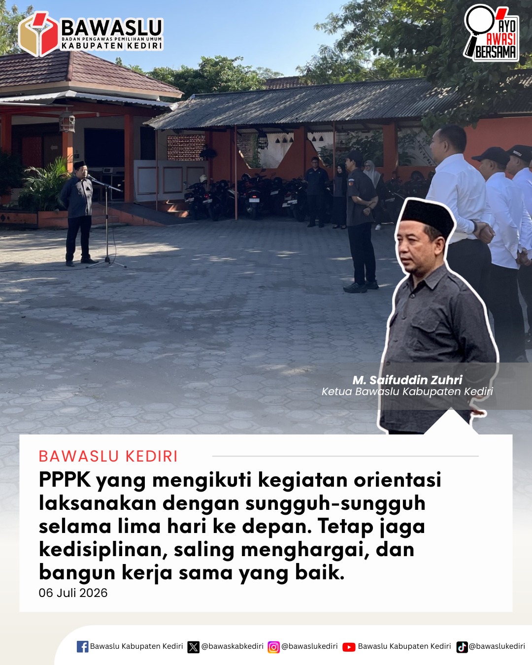 Apel Pagi Bawaslu Kabupaten Kediri 6 Juli 2026