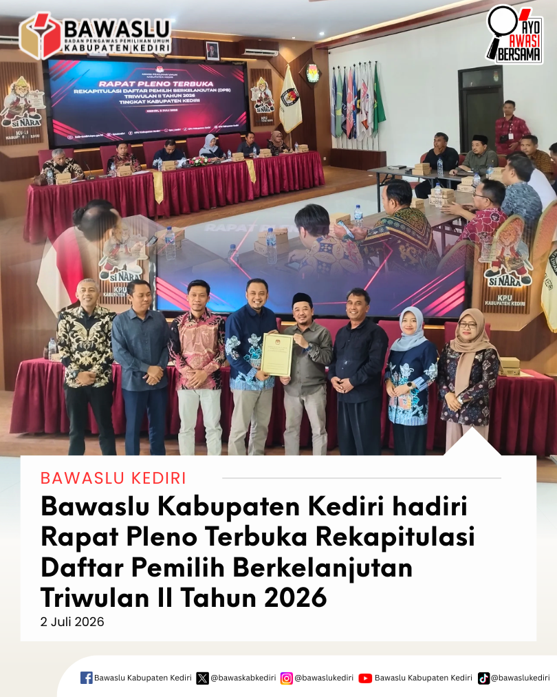 Rapat Pleno Terbuka Rekapitulasi DPB Triwulan II Tahun 2026