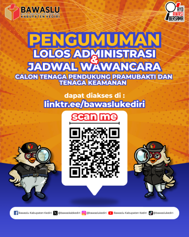 PENGUMUMAN HASIL SELEKSI ADMINISTRASI  CALON TENAGA PENDUKUNG PRAMUBAKTI DAN TENAGA KEAMANAN