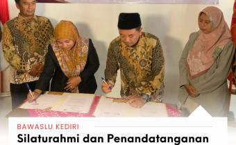 Penandatanganan MoU Bawaslu Kabupaten Kediri dengan IAI Badrus Soleh